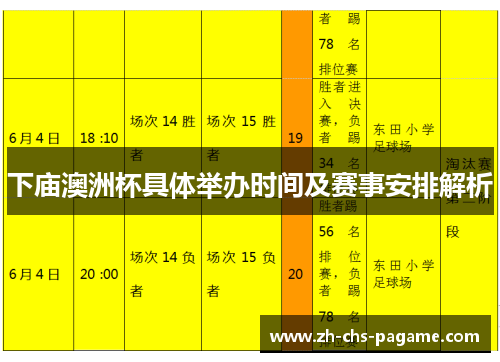 下庙澳洲杯具体举办时间及赛事安排解析 下庙澳洲杯具体举办时间及赛事安排解析
